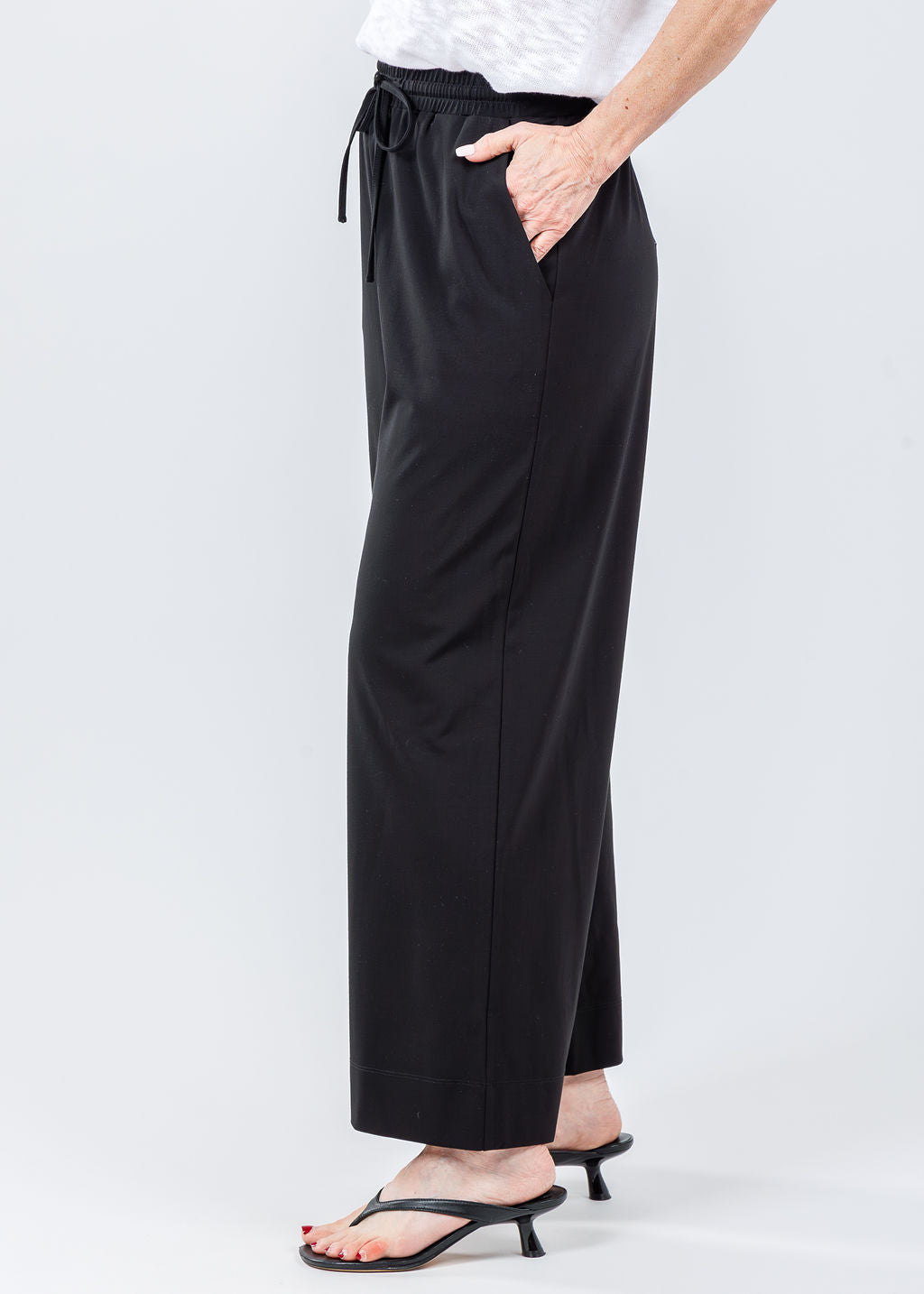 Max Mara Vigile Pull-On Jersey Trouser in Black available at Barbara Katz