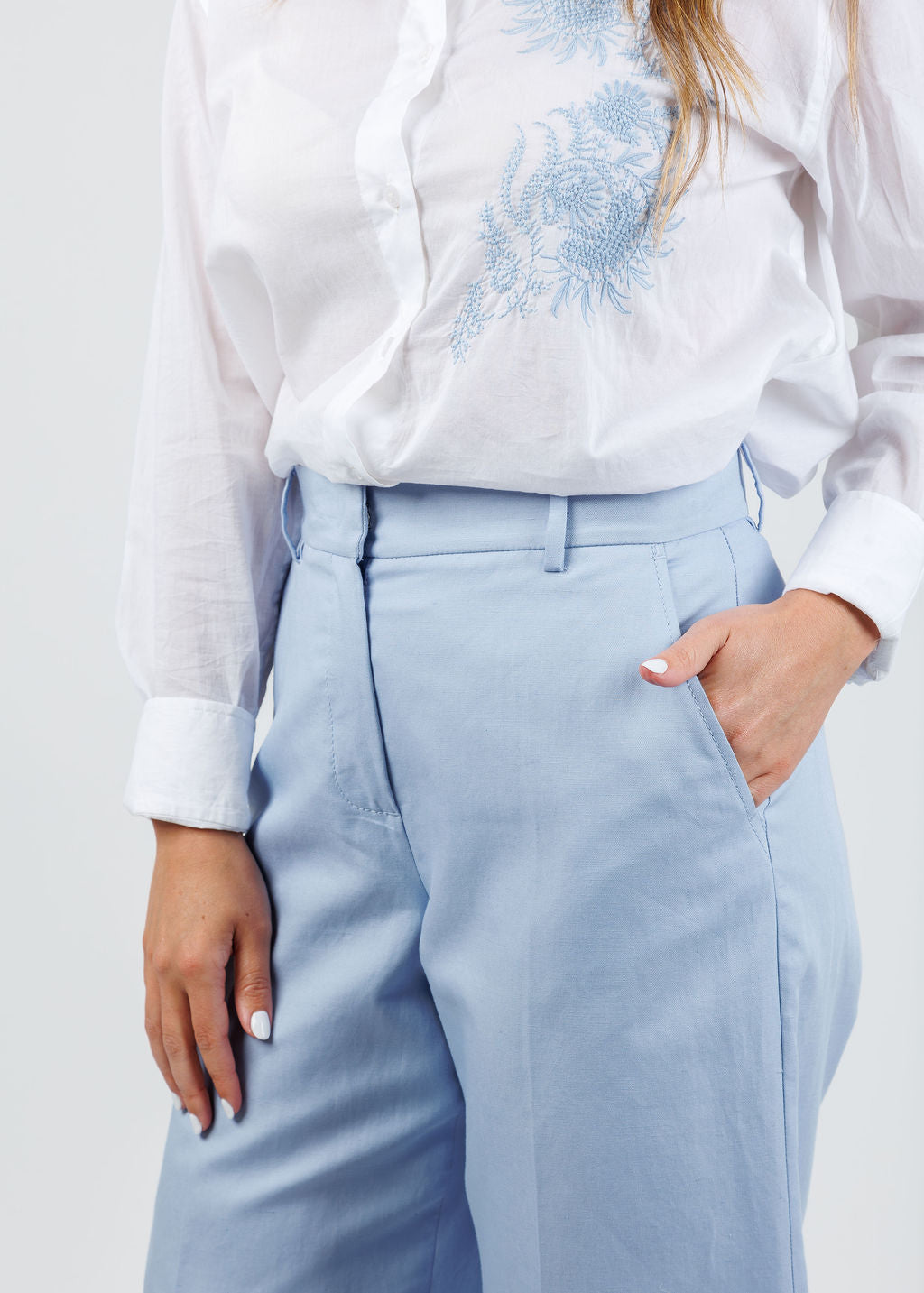 Weekend MaxMara ZIRCONE コットンリネンアンクル丈ワイドパンツ Weekend Max Mara Zircone Wide Leg Pants | Bloomingdale's