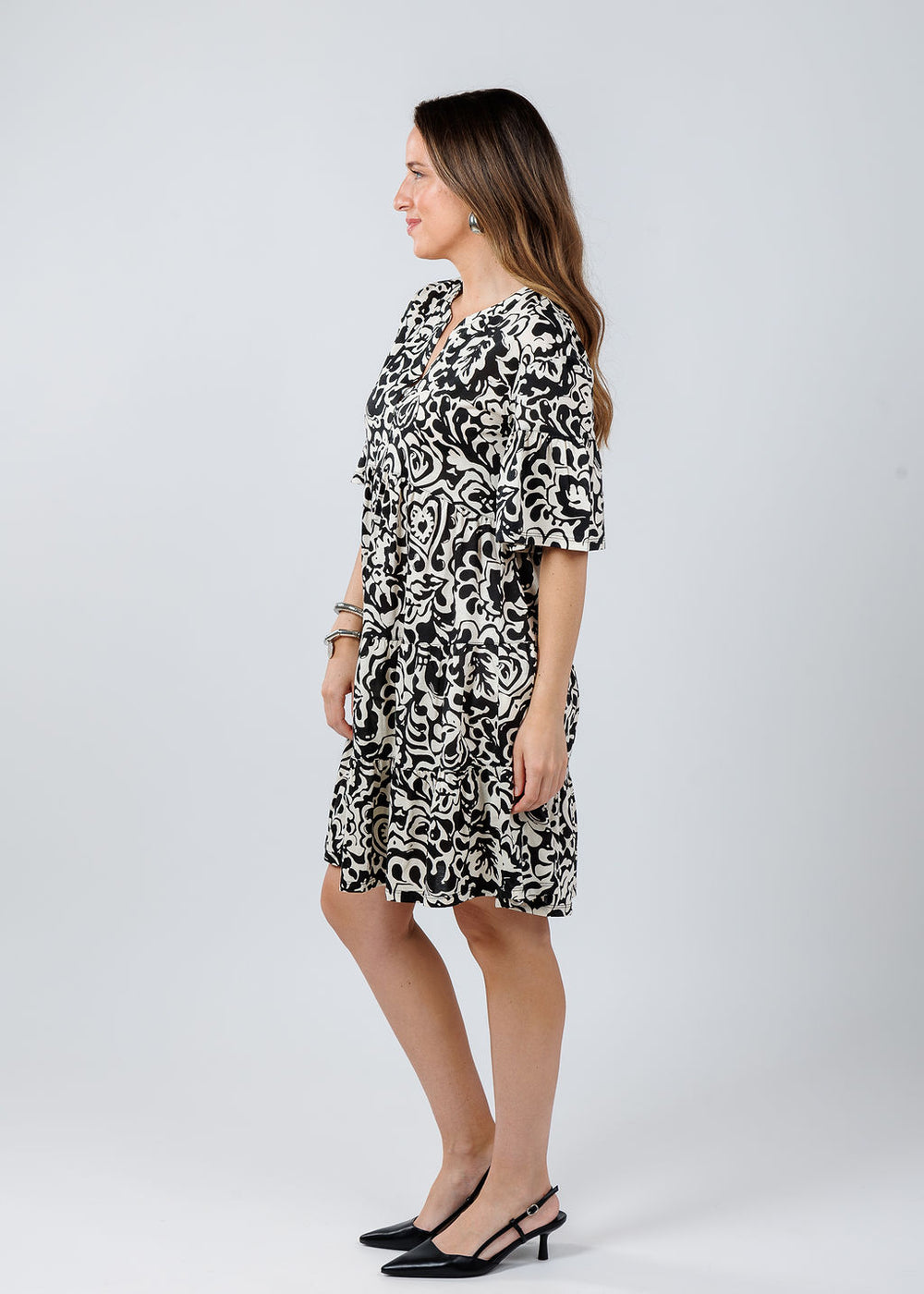 Max Mara Weekend Ely Jersey Dress in Black Batik available at Barbara Katz