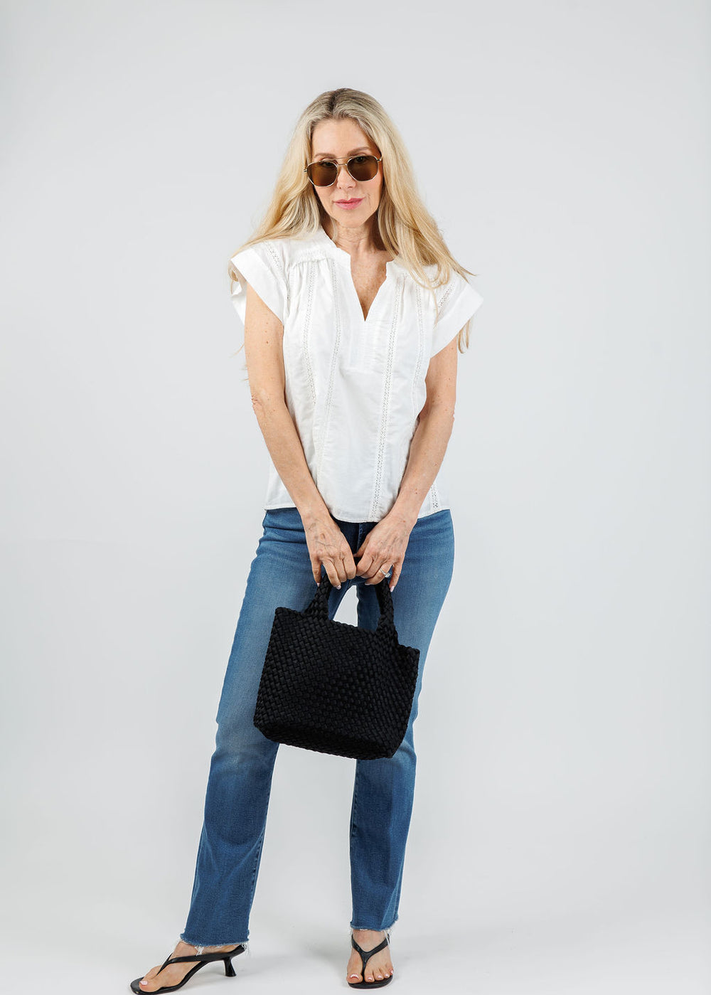 Melissa Nepton Alma Trill Blouse With Embroidery in White available at Barbara Katz