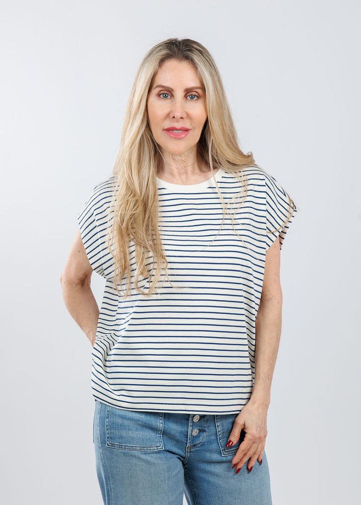 Melissa Nepton Anita Top in Navy Stripe available at Barbara Katz