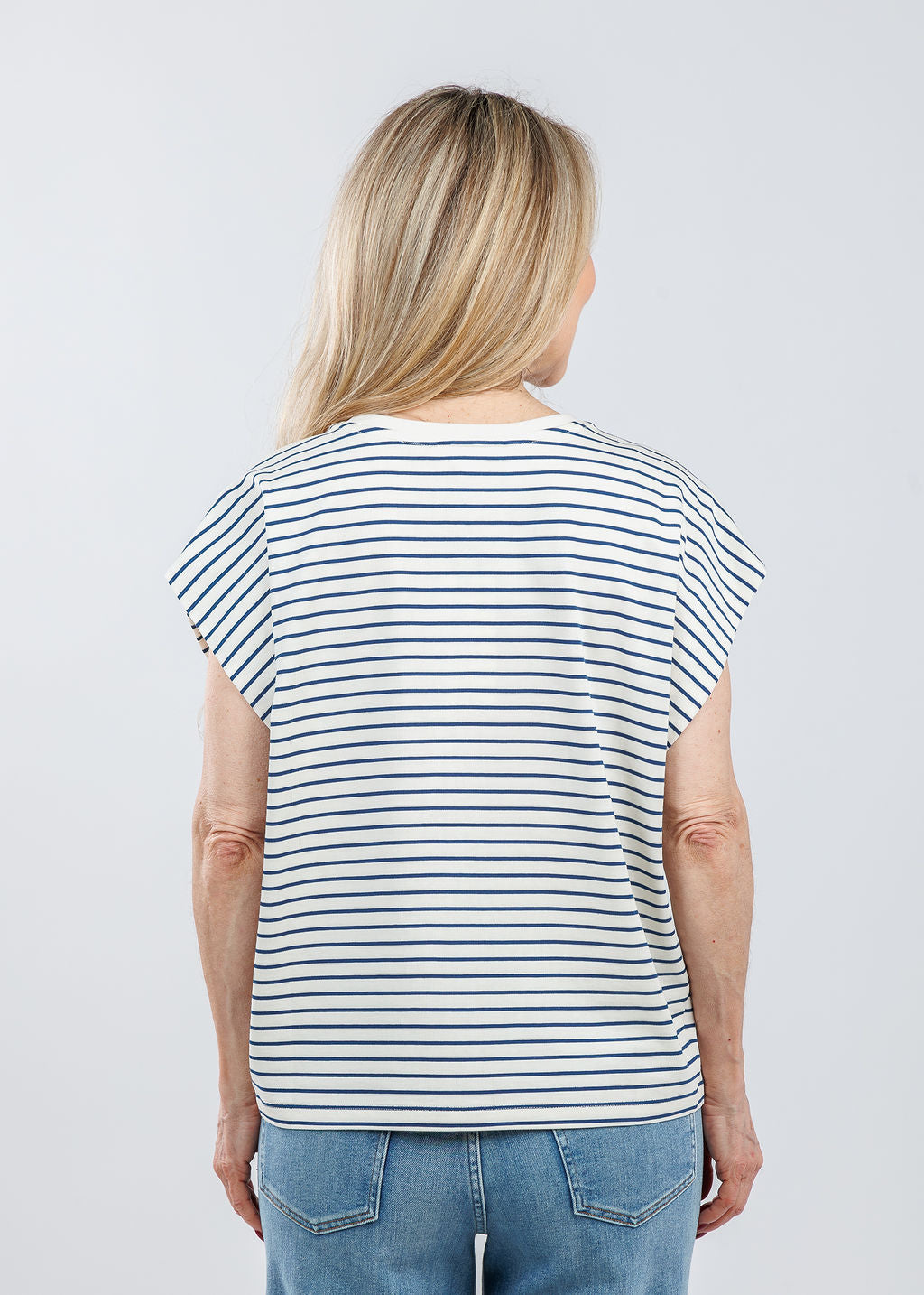 Melissa Nepton Anita Top in Navy Stripe available at Barbara Katz