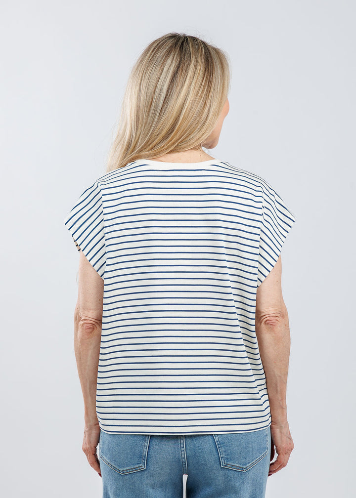 Melissa Nepton Anita Top in Navy Stripe available at Barbara Katz