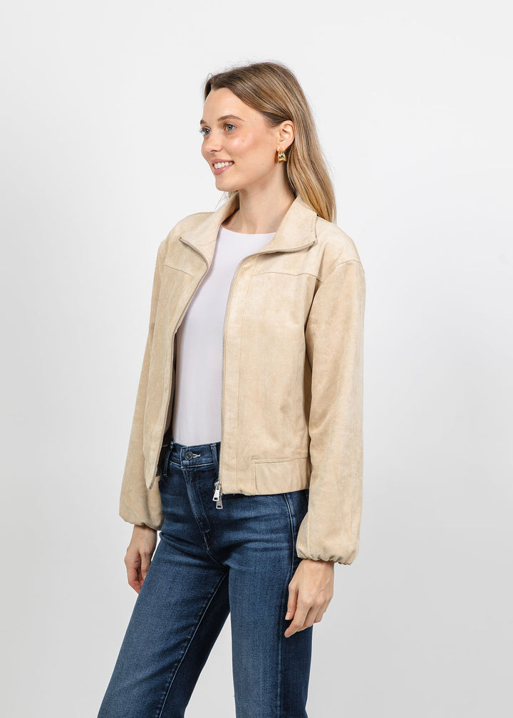 Melissa Nepton Aude Suede Jacket in Champagne available at Barbara Katz