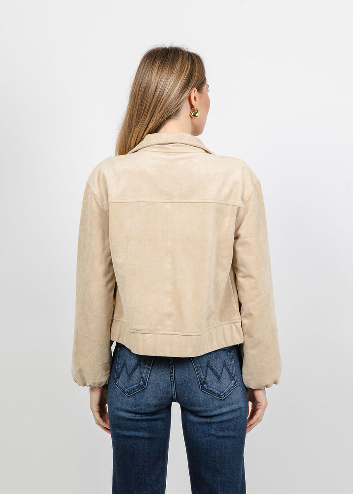 Melissa Nepton Aude Suede Jacket in Champagne available at Barbara Katz
