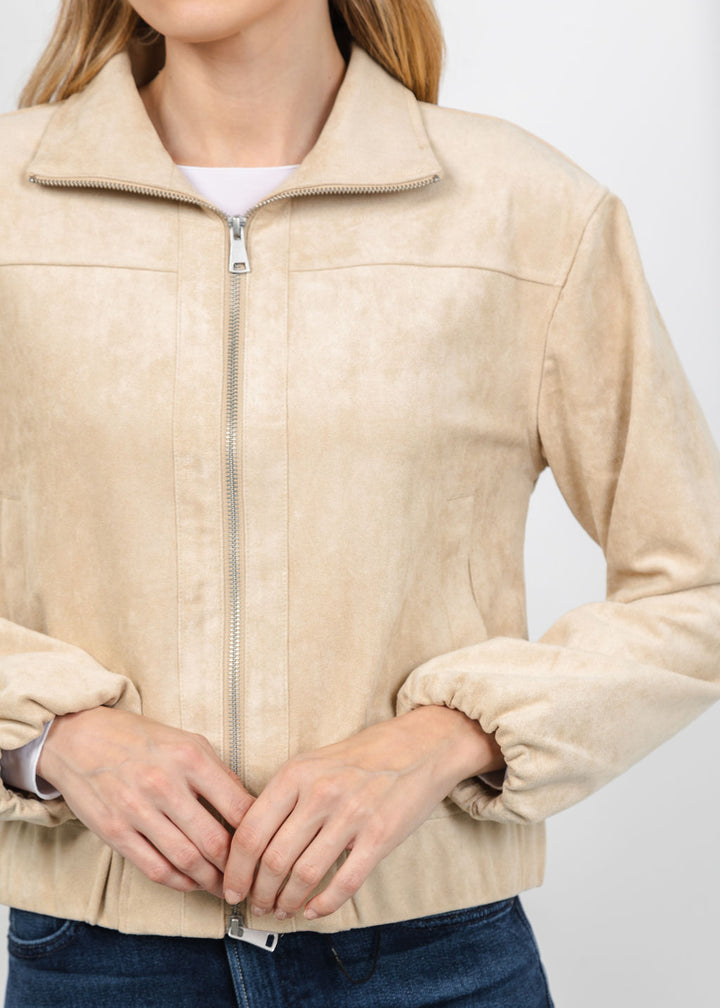 Melissa Nepton Aude Suede Jacket in Champagne available at Barbara Katz
