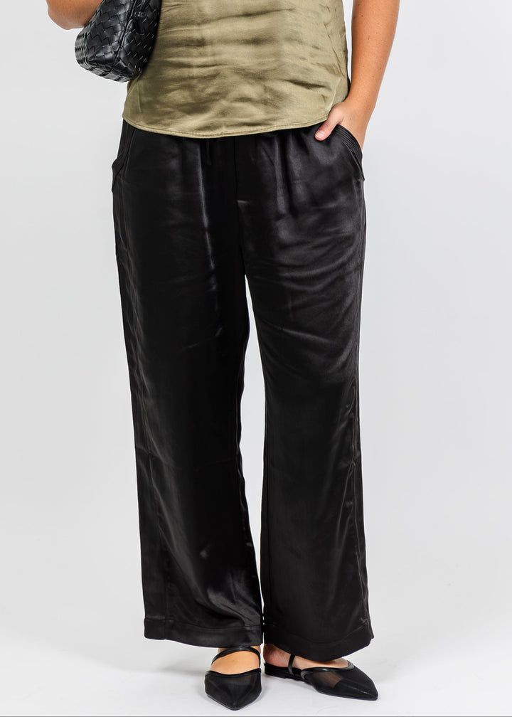 Melissa Nepton Colette Satin Pant - Black available at Barbara Katz