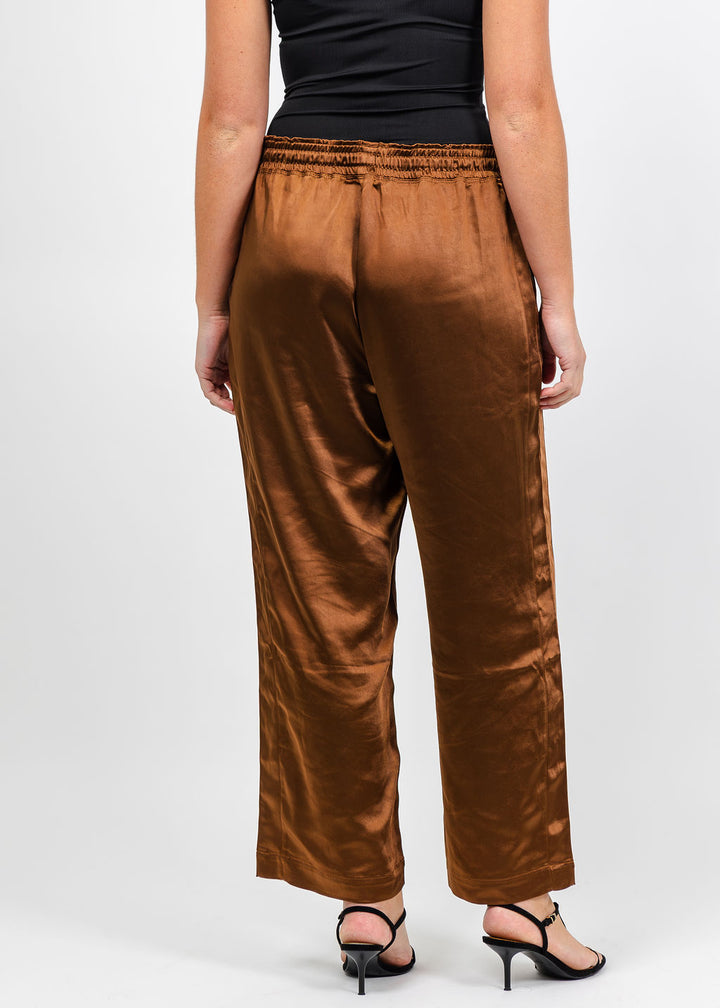 Melissa Nepton Colette Satin Pant - Chestnut available at Barbara Katz