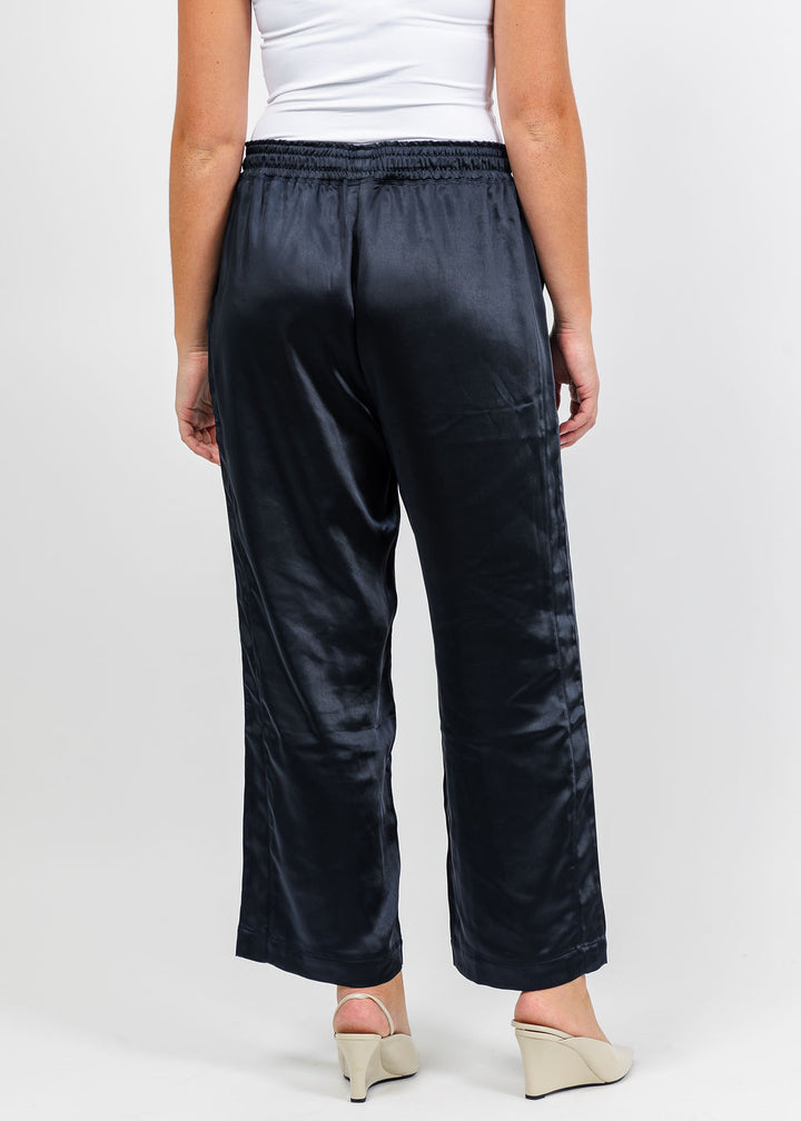 Melissa Nepton Colette Satin Pant - Dark Navy available at Barbara Katz