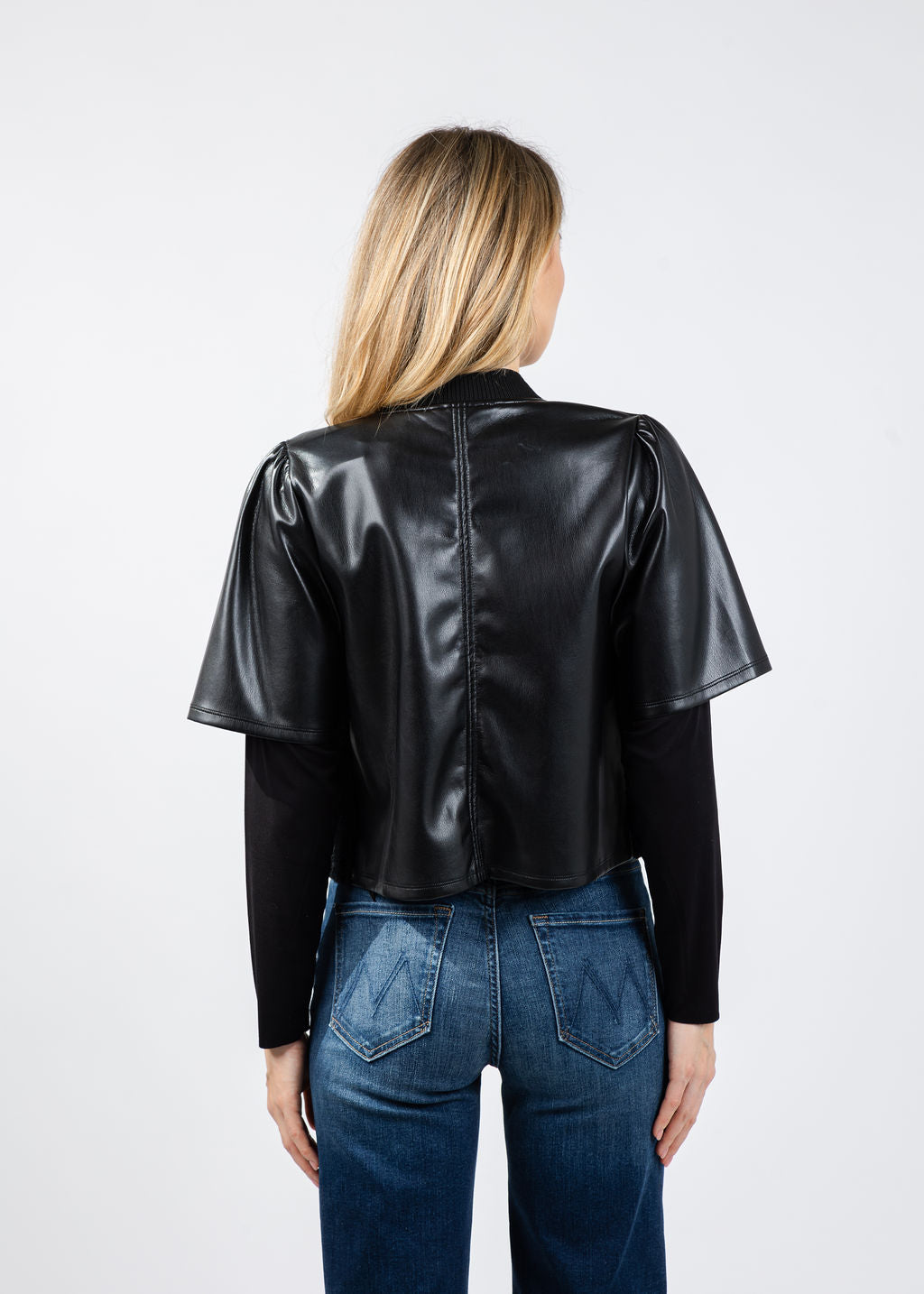 Melissa Nepton Echo Vegan Crochet Zip Jacket in Black available at Barbara Katz