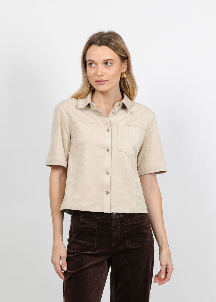 Melissa Nepton Erika Vegan Suede Shaket in Light Beige available at Barbara Katz