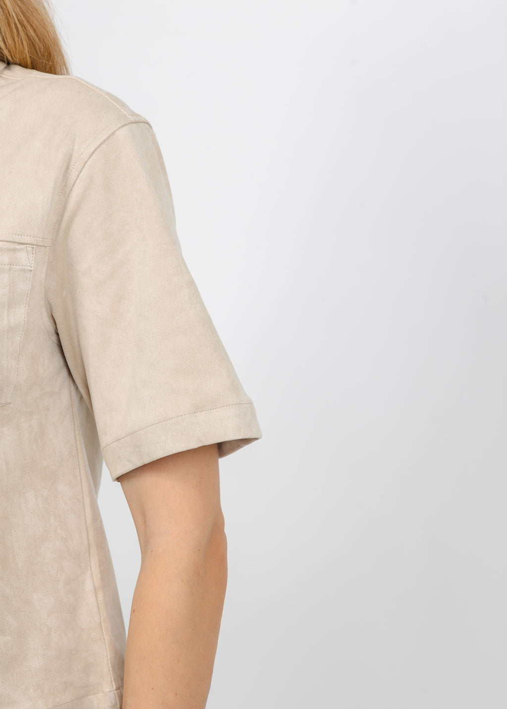 Melissa Nepton Erika Vegan Suede Shaket in Light Beige available at Barbara Katz