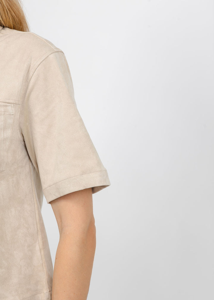Melissa Nepton Erika Vegan Suede Shaket in Light Beige available at Barbara Katz