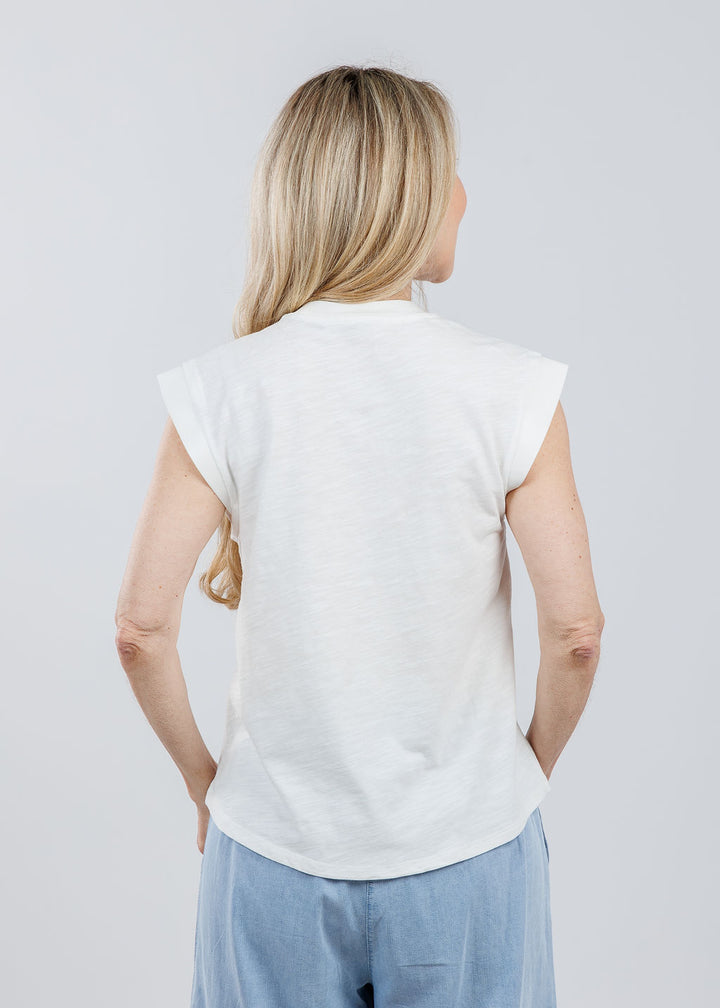 Melissa Nepton Francesca Muscle Tank Top in Off White available at Barbara Katz