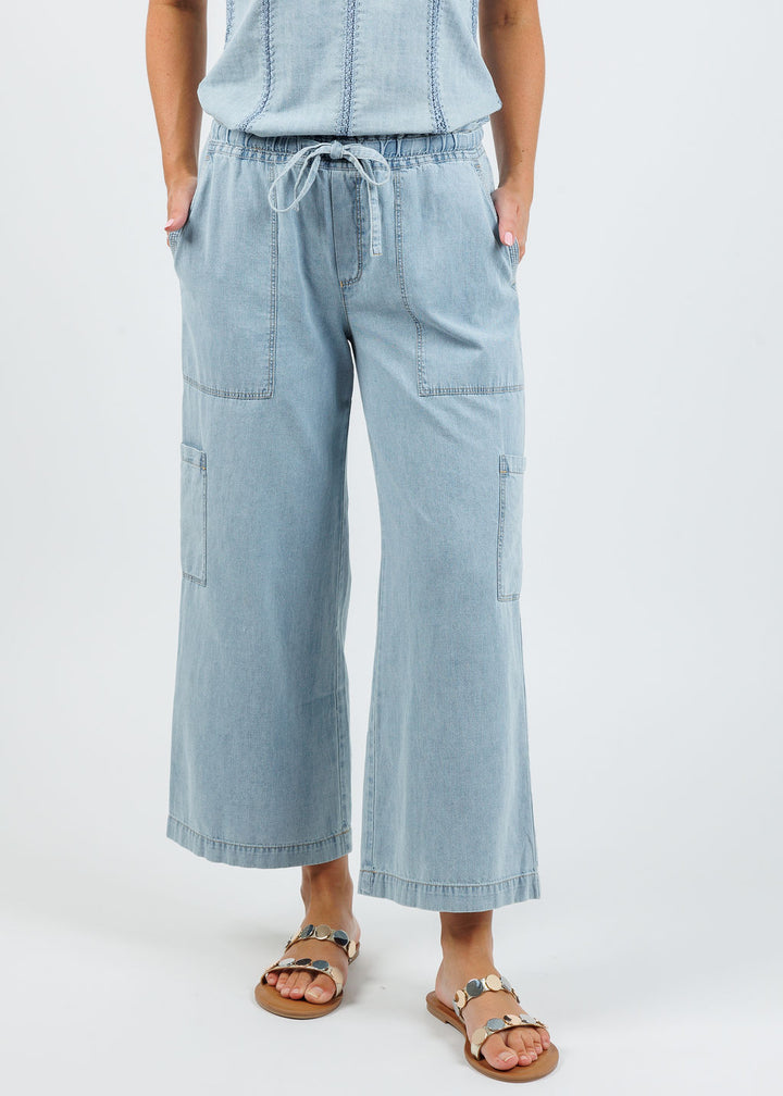 Melissa Nepton Griffith Cargo Pants in Chambray available at Barbara Katz
