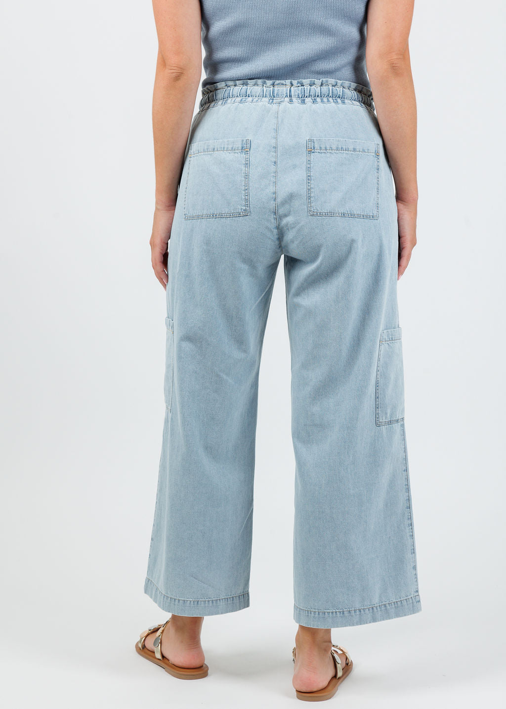 Melissa Nepton Griffith Cargo Pants in Chambray available at Barbara Katz