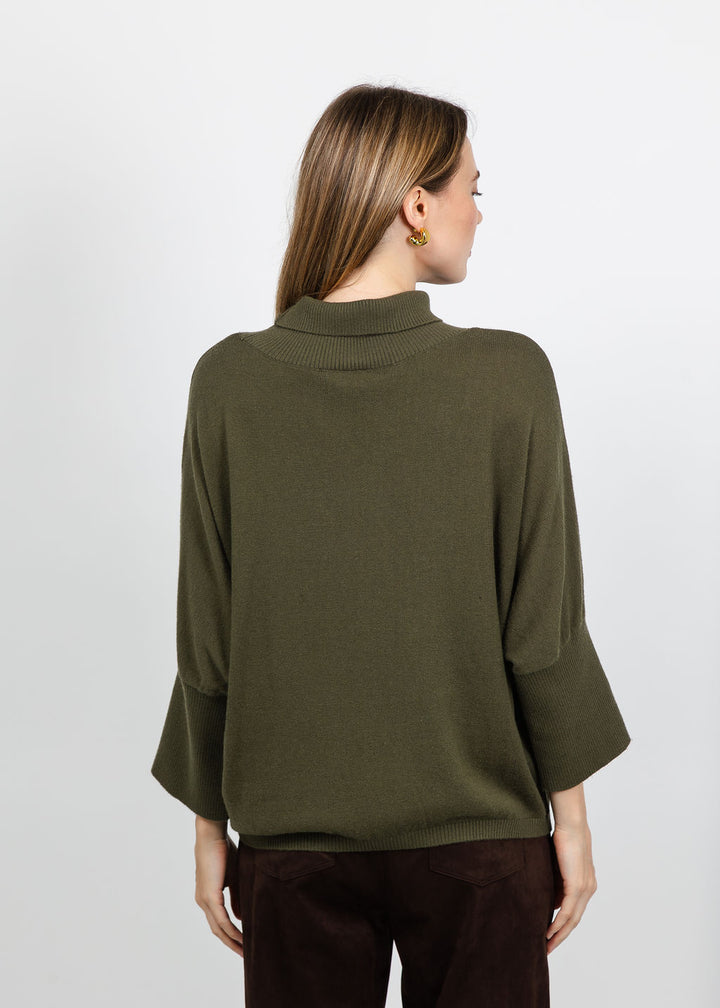 Melissa Nepton Hugo Sweater in Dark Khaki available at Barbara Katz