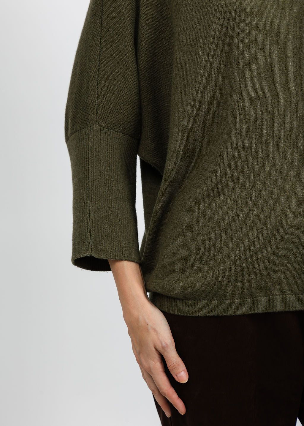 Melissa Nepton Hugo Sweater in Dark Khaki available at Barbara Katz