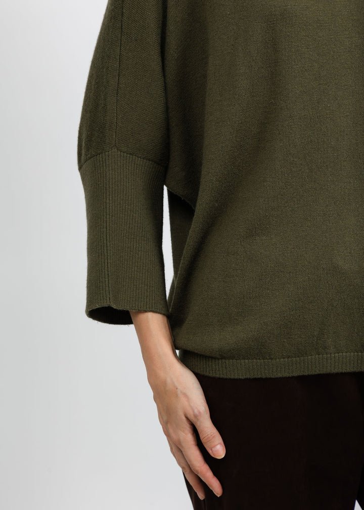 Melissa Nepton Hugo Sweater in Dark Khaki available at Barbara Katz