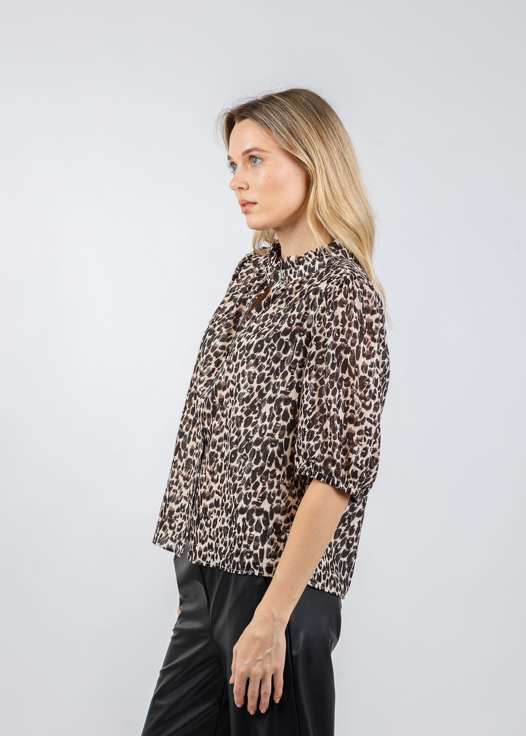 Melissa Nepton Kaia Blouse in Animal Print available at Barbara Katz