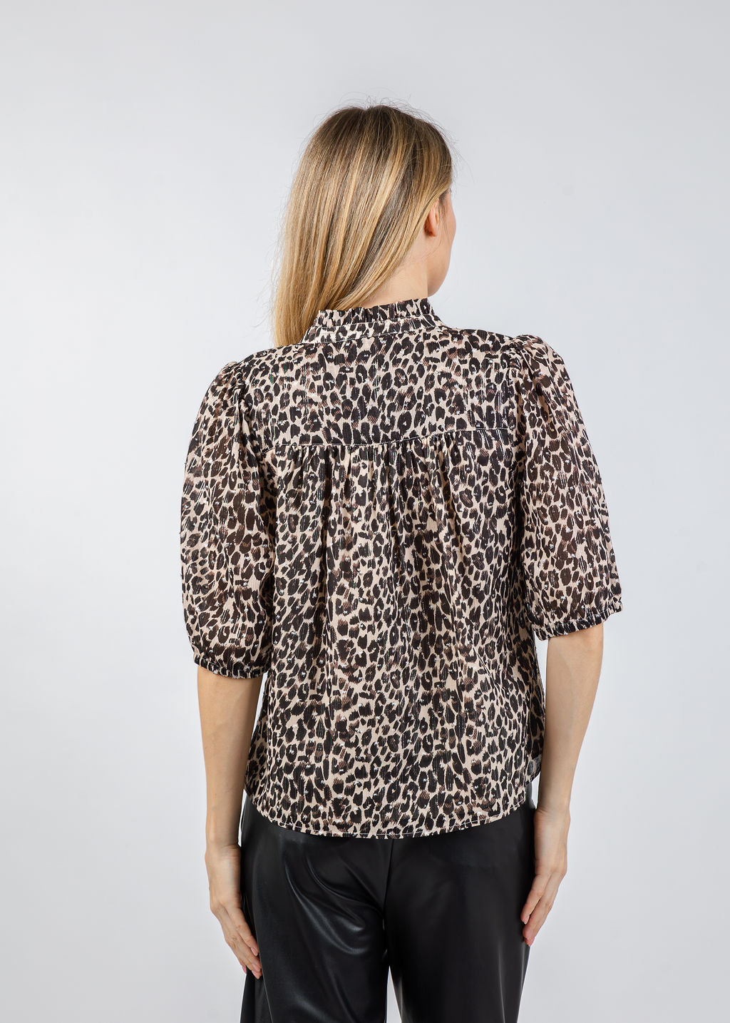Melissa Nepton Kaia Blouse in Animal Print available at Barbara Katz