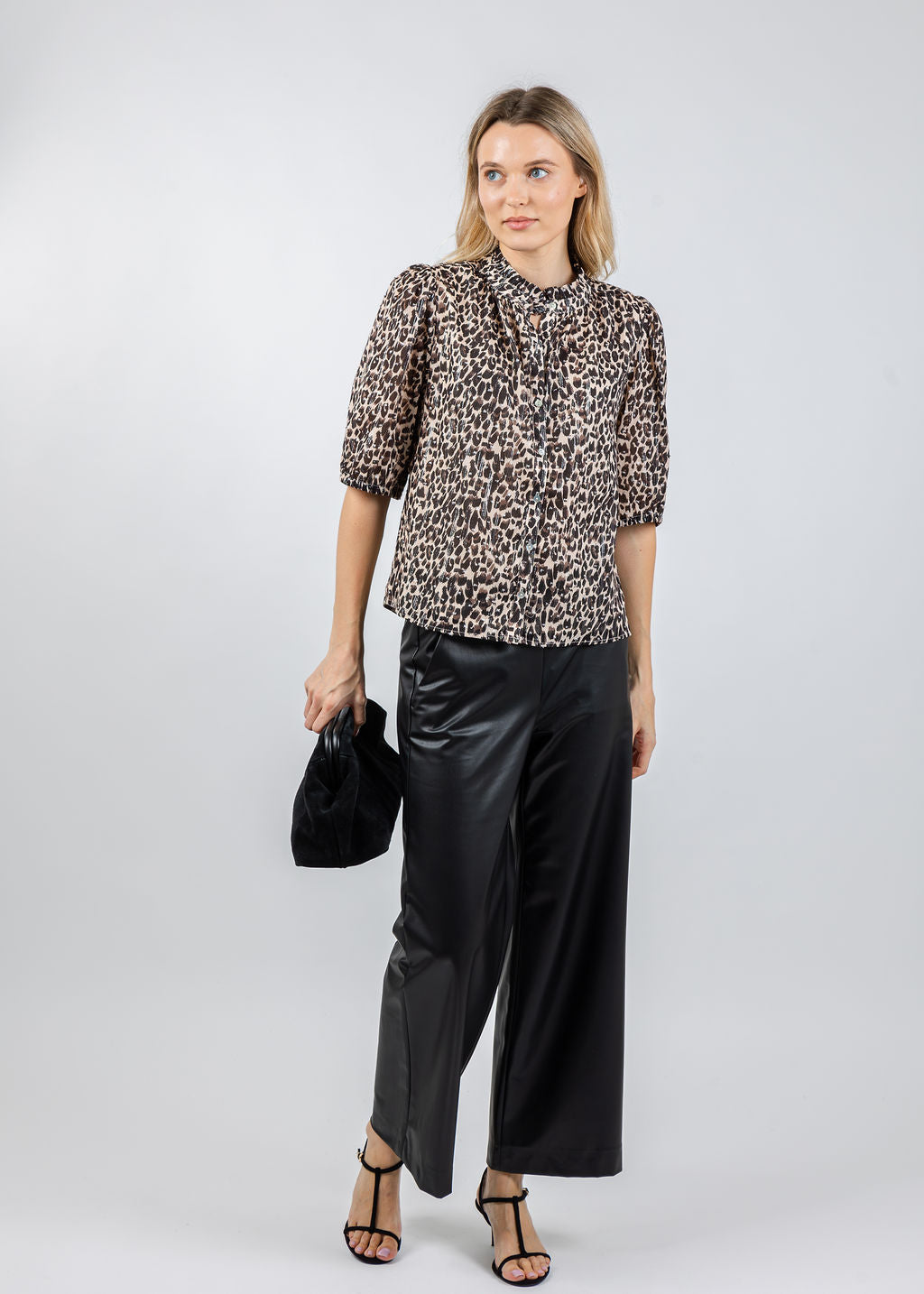 Melissa Nepton Kaia Blouse in Animal Print available at Barbara Katz