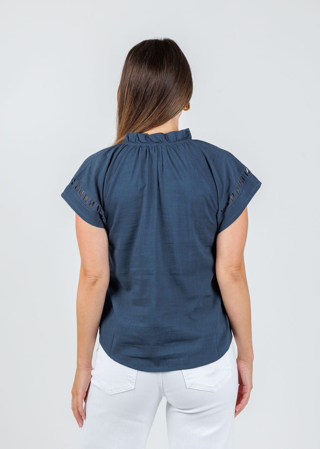 Melissa Nepton Madelya Blouse in Navy available at Barbara Katz