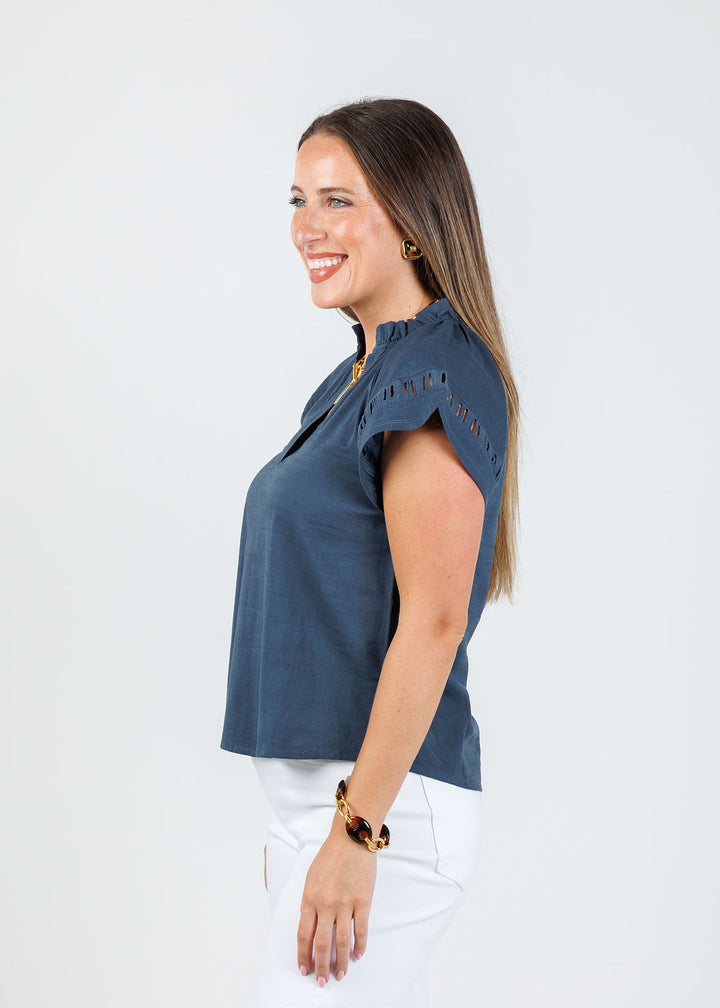 Melissa Nepton Madelya Blouse in Navy available at Barbara Katz
