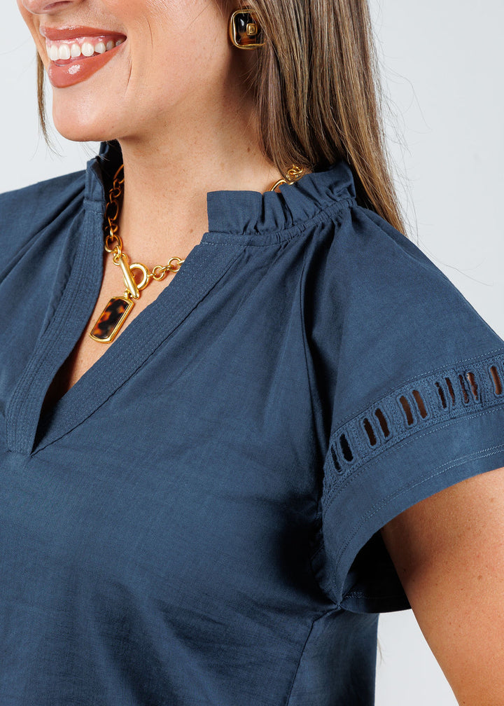 Melissa Nepton Madelya Blouse in Navy available at Barbara Katz