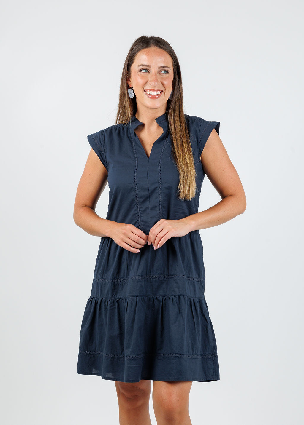 Melissa Nepton Malaga Dress in Navy available at Barbara Katz