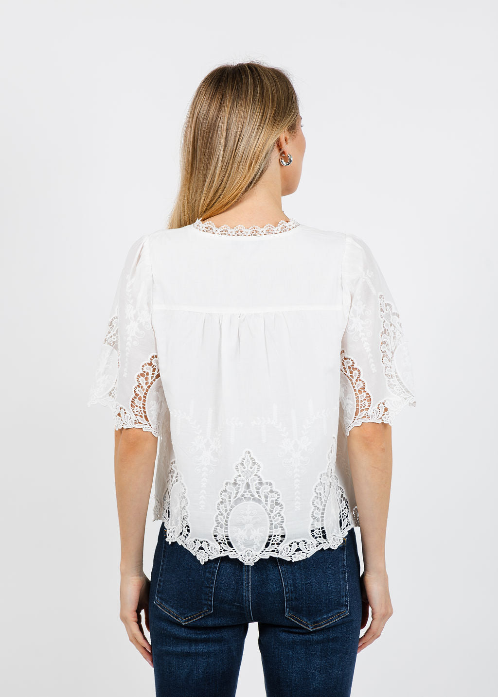 Melissa Nepton Maoli Blouse in Off White available at Barbara Katz