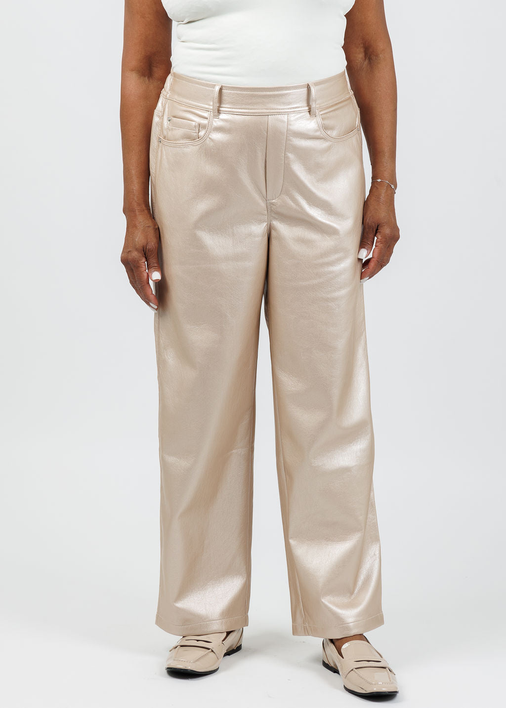 Melissa Nepton Melissa Nepton Morela Pants in Metallic Pearl available at Barbara Katz