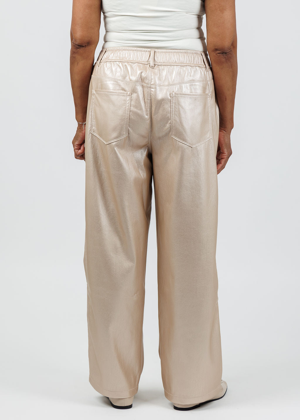 Melissa Nepton Melissa Nepton Morela Pants in Metallic Pearl available at Barbara Katz