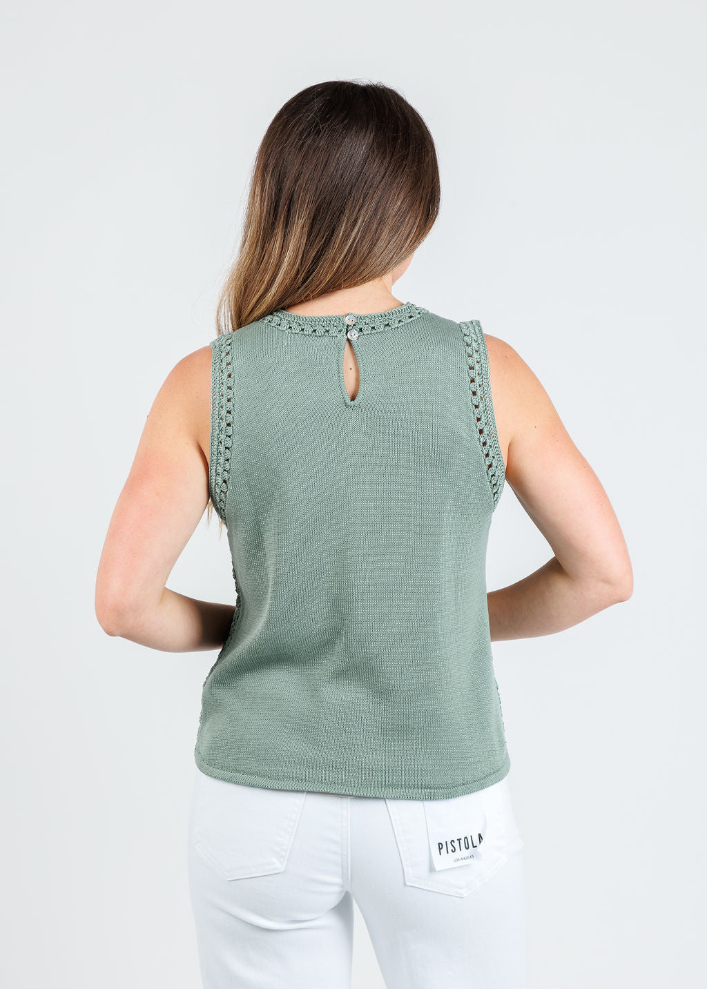 Melissa Nepton Naru Tank Top in Green available at Barbara Katz