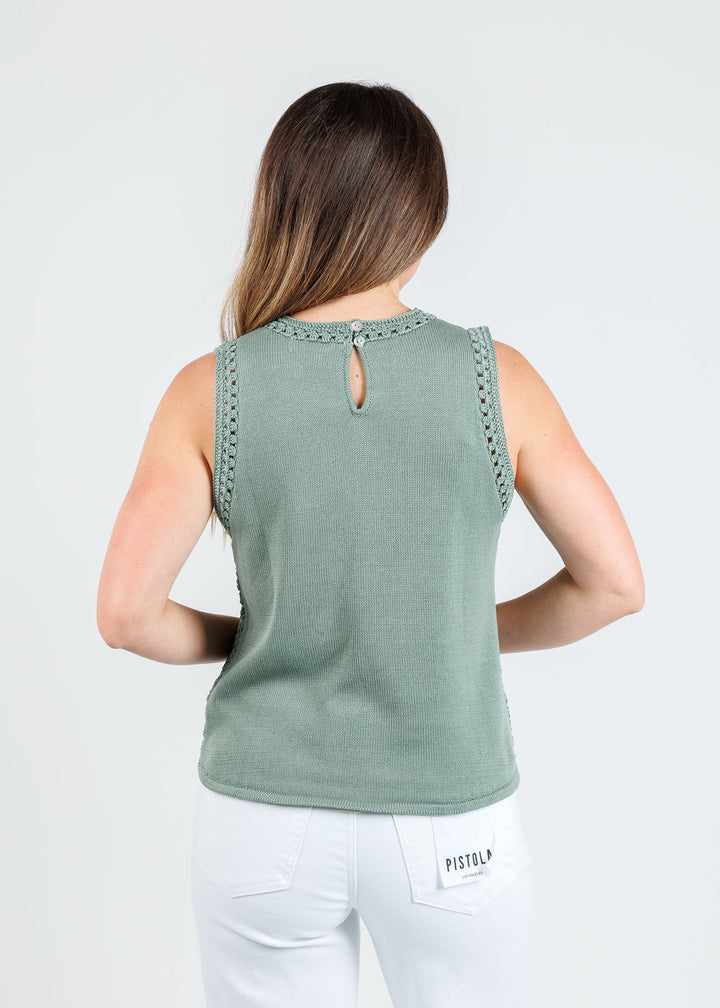 Melissa Nepton Naru Tank Top in Green available at Barbara Katz