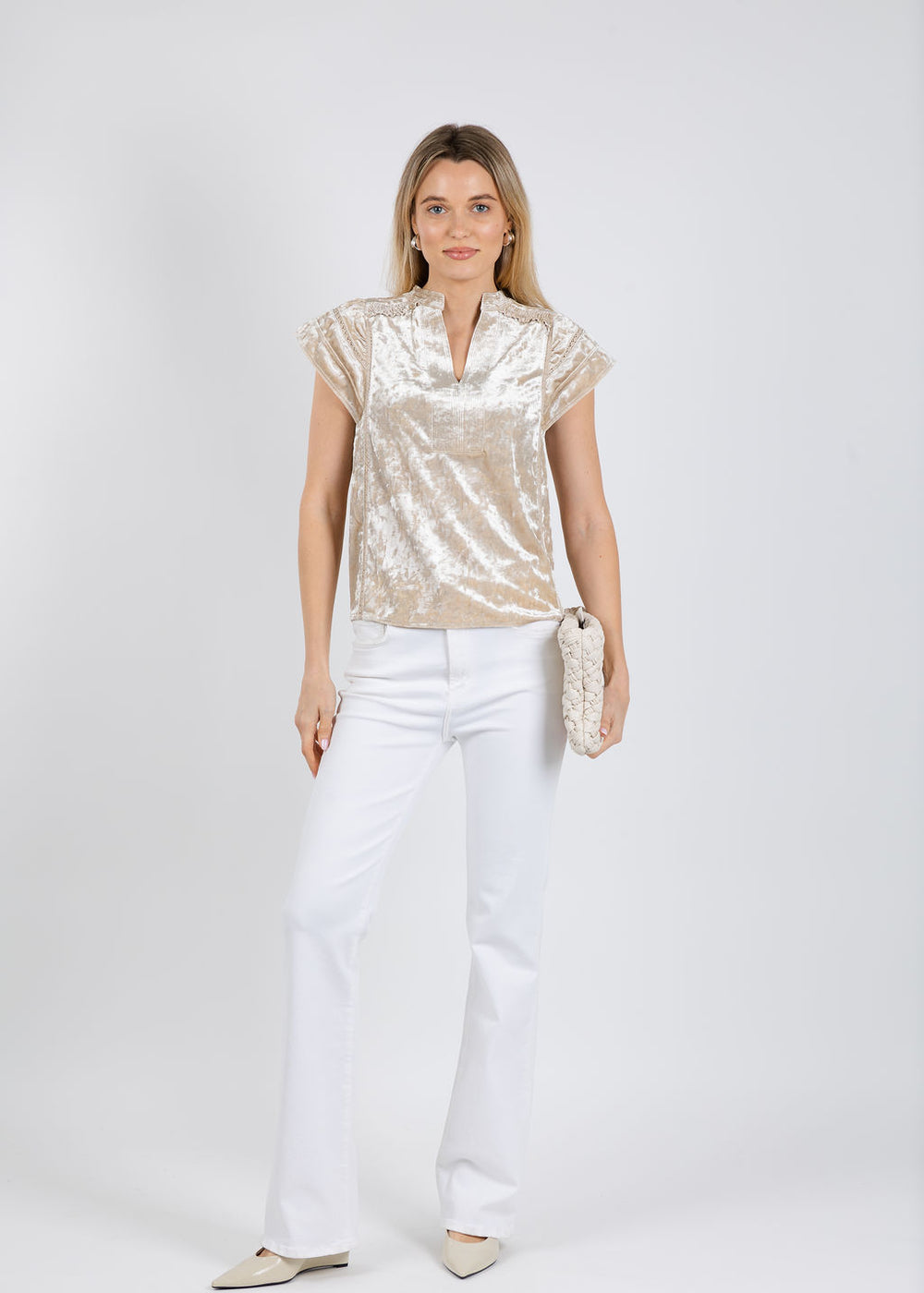 Melissa Nepton Otto Top in Cream available at Barbara Katz