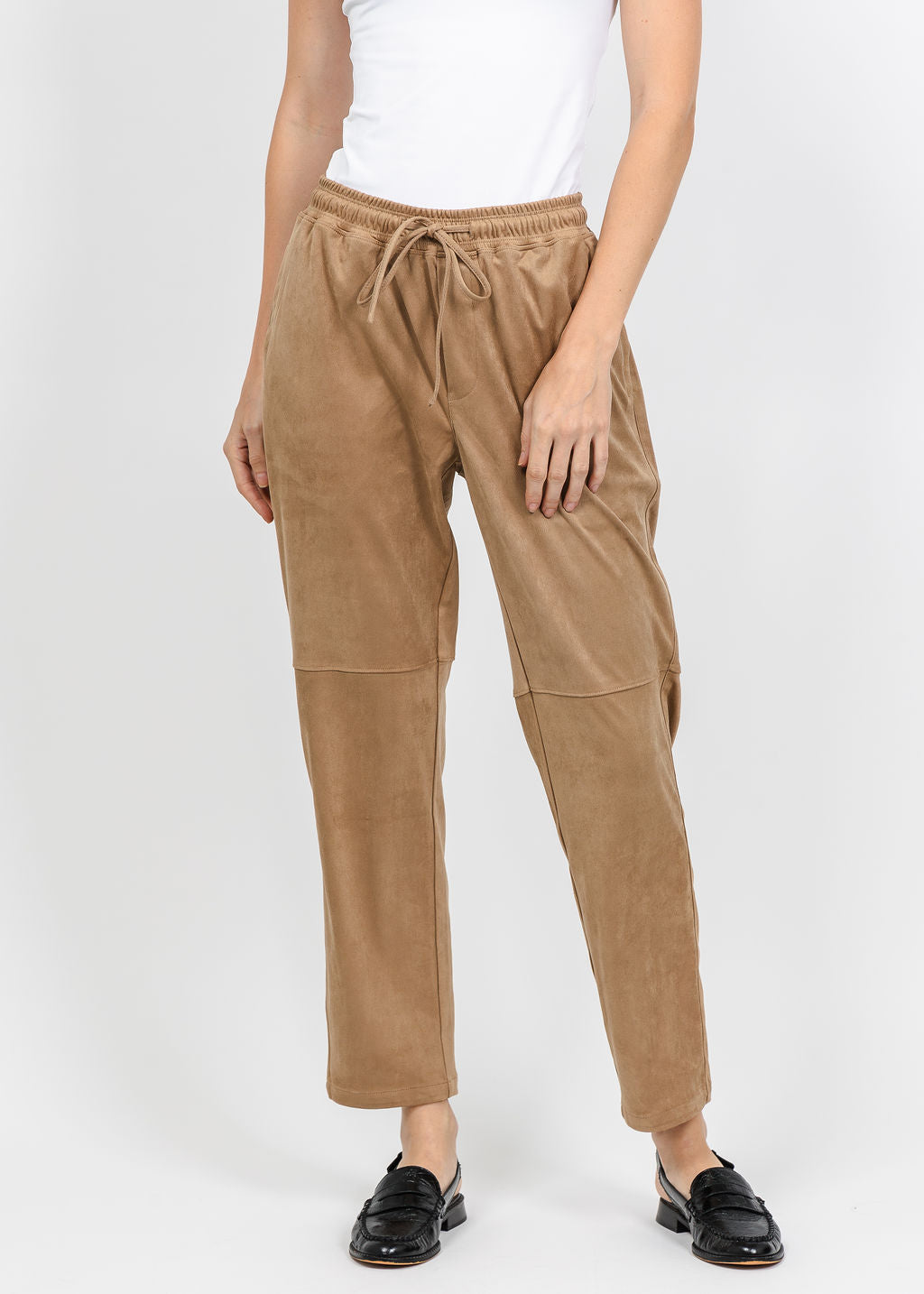 Melissa Nepton Pablo Suede Jogger in Chamois available at Barbara Katz