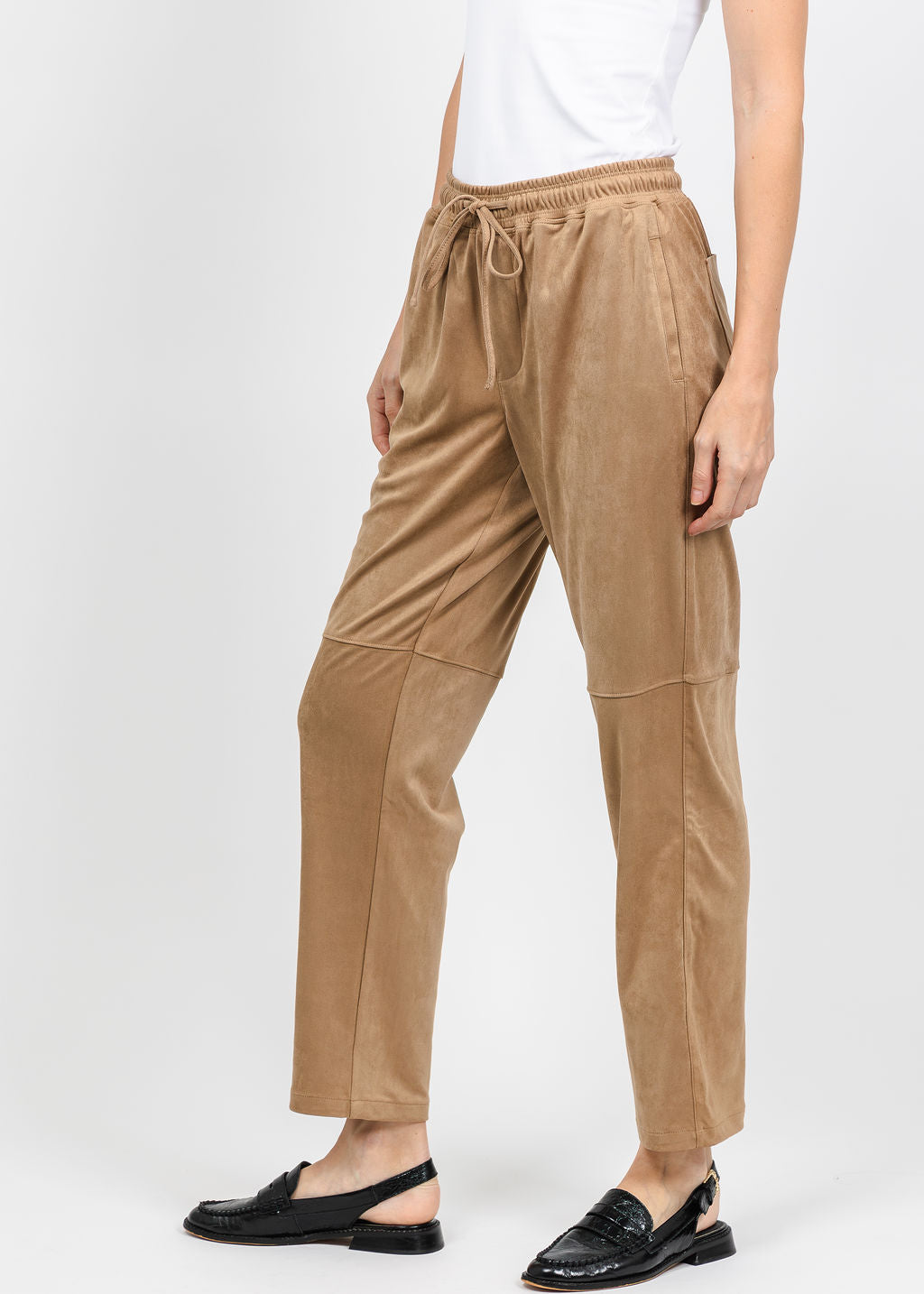 Melissa Nepton Pablo Suede Jogger in Chamois available at Barbara Katz