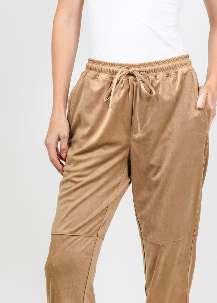 Melissa Nepton Pablo Suede Jogger in Chamois available at Barbara Katz
