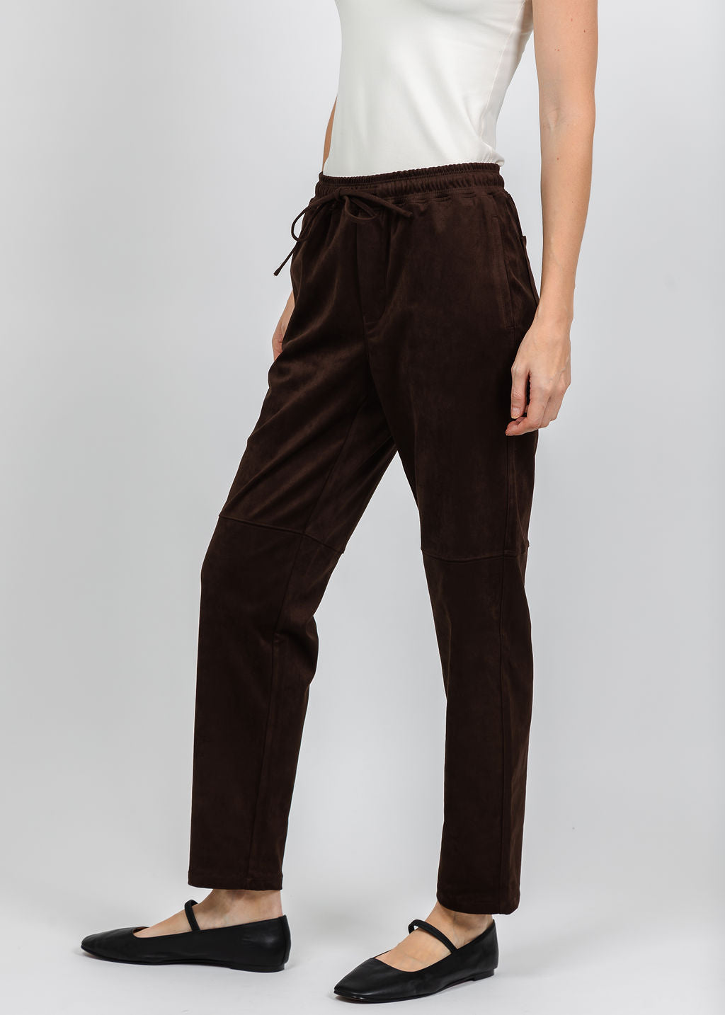 Melissa Nepton Pablo Suede Jogger in Dark Brown available at Barbara Katz