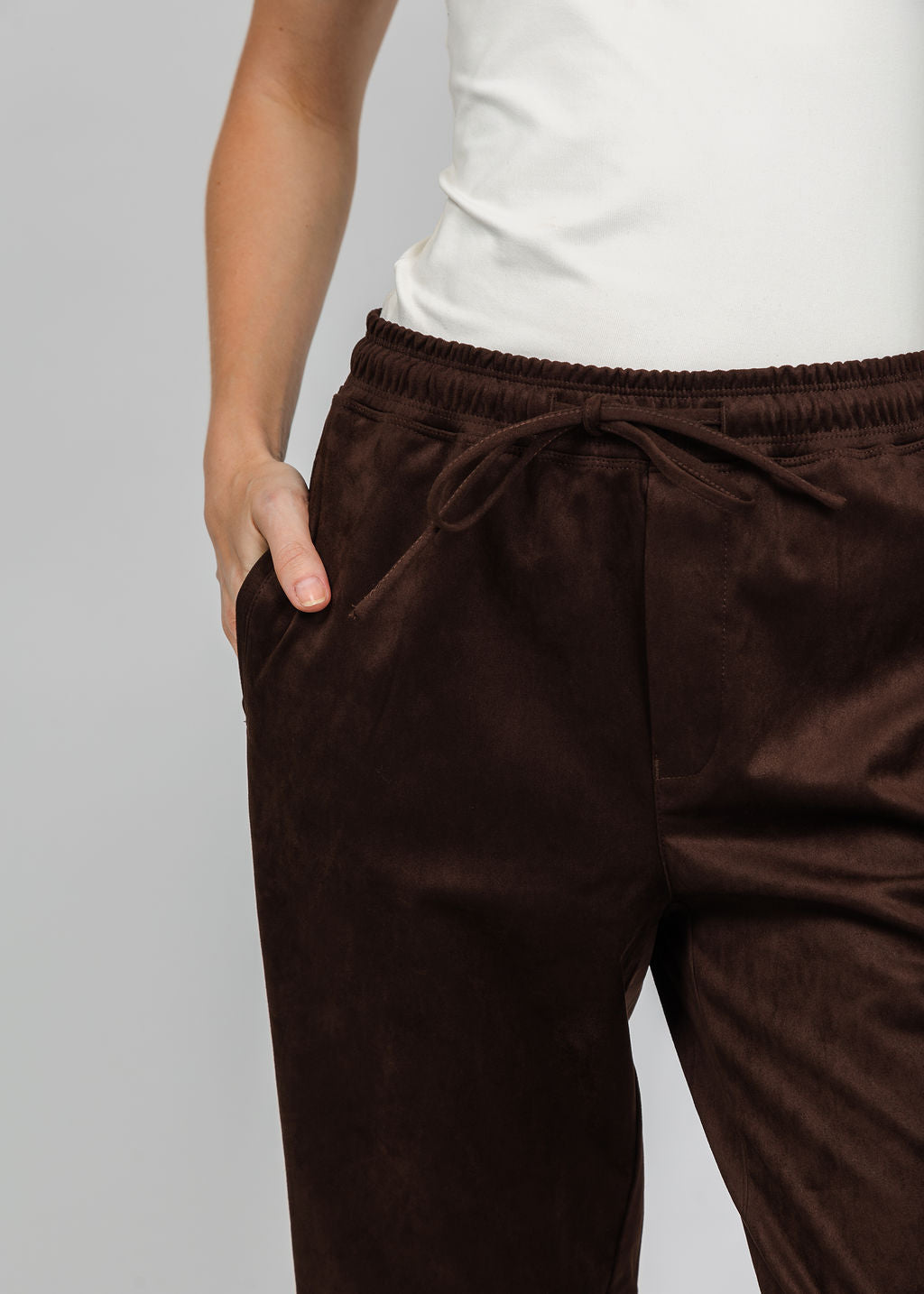 Melissa Nepton Pablo Suede Jogger in Dark Brown available at Barbara Katz