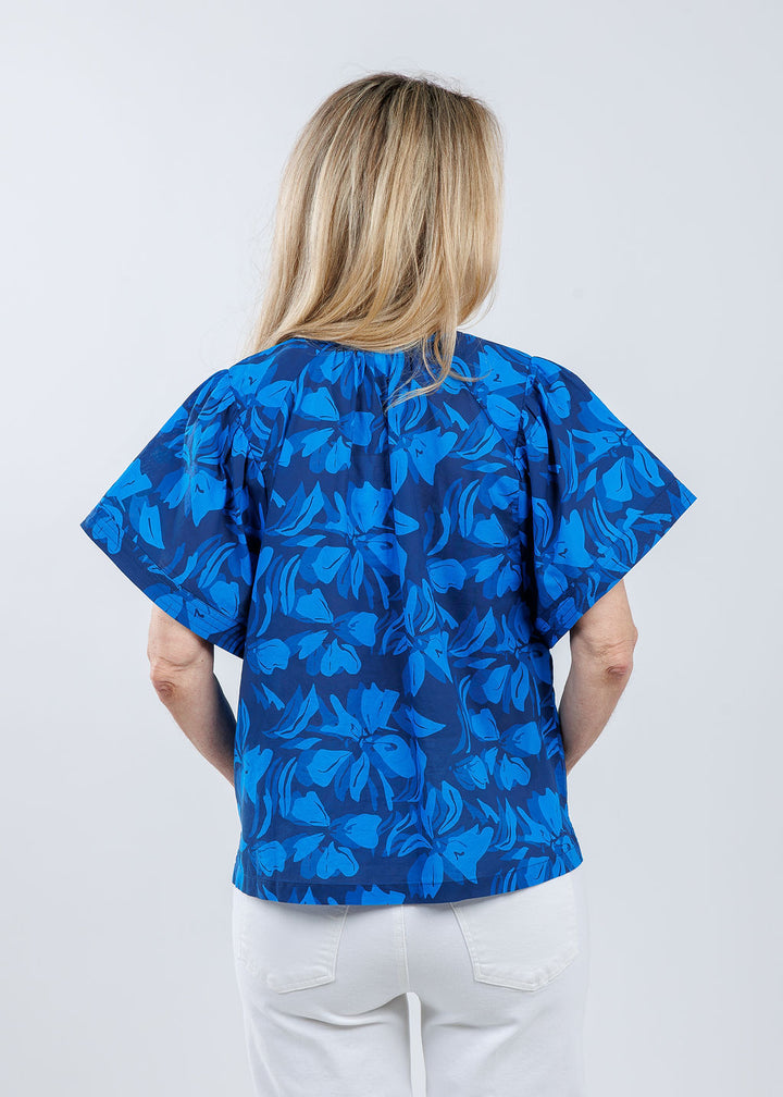Melissa Nepton Floral Poppy Blouse in Blue available at Barbara Katz