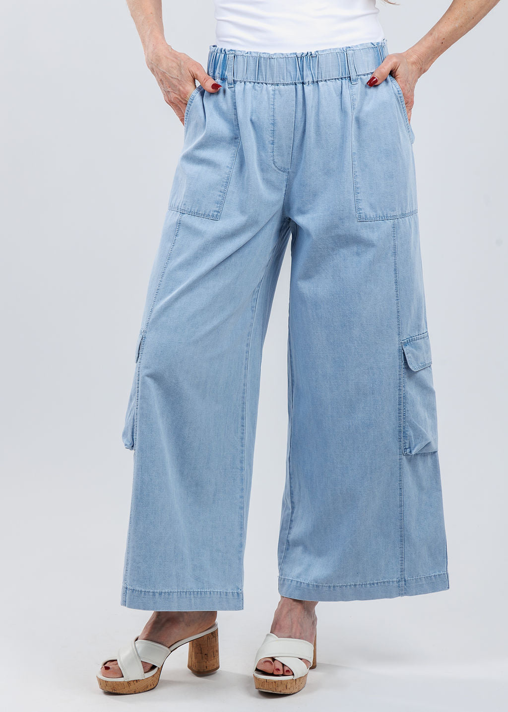 Melissa Nepton Silvestre Pants in Medium Blue available at Barbara Katz