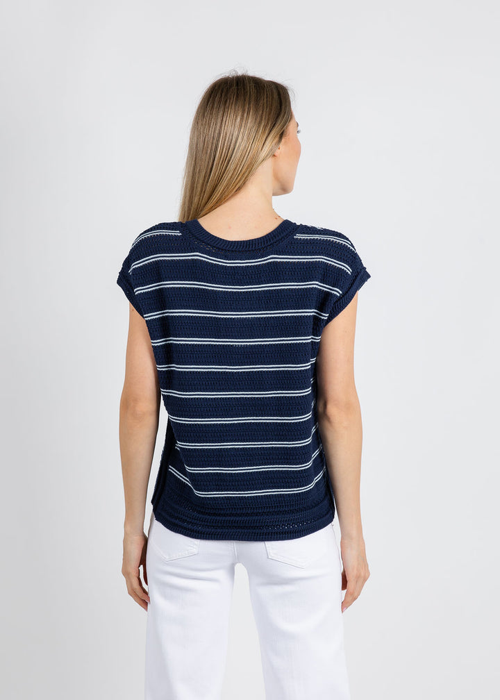 Melissa Nepton Teresa Sweater in Navy Blue available at Barbara Katz