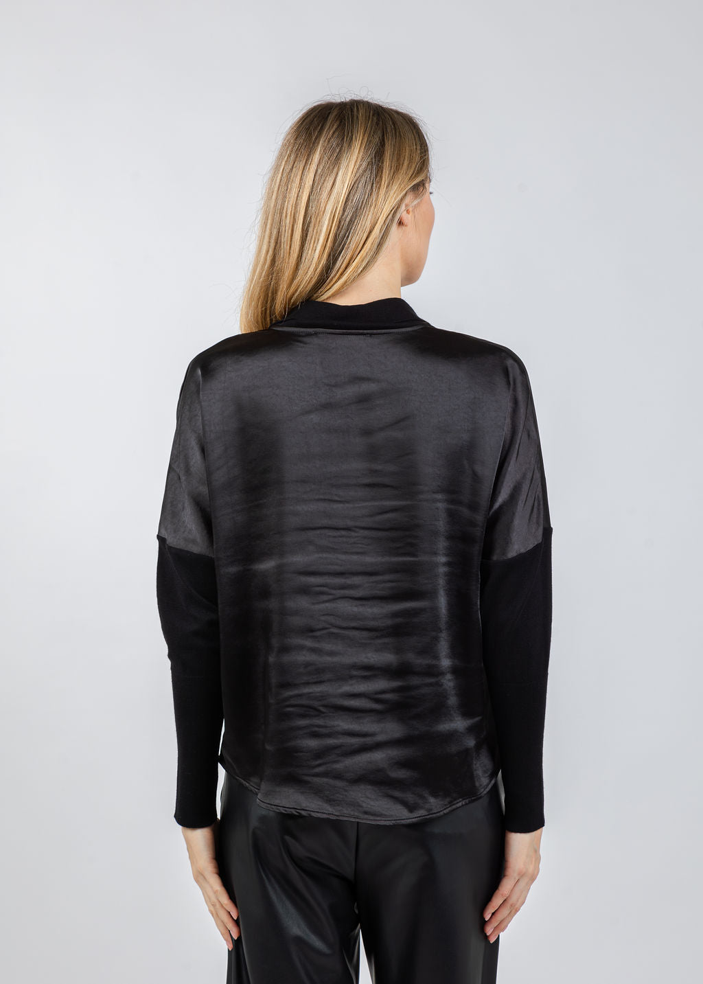 Melissa Nepton Tina Polo Top in Black available at Barbara Katz