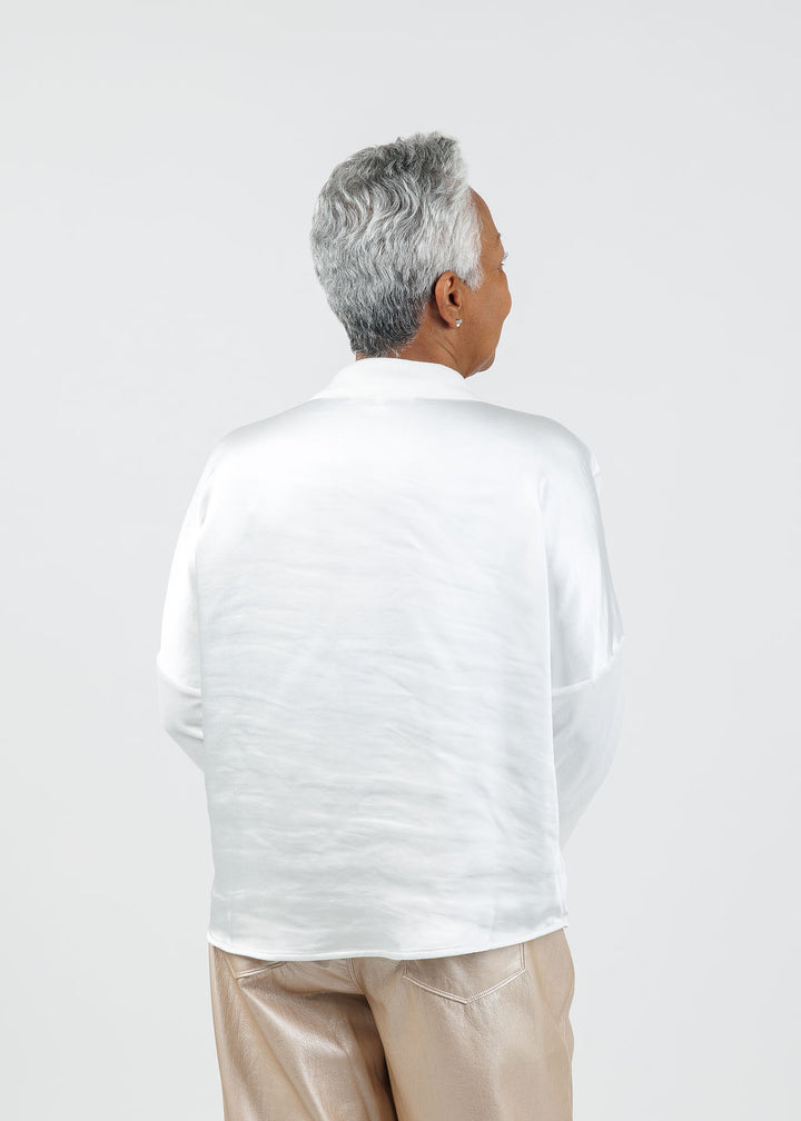 Melissa Nepton Tina Polo Top in Off White available at Barbara Katz