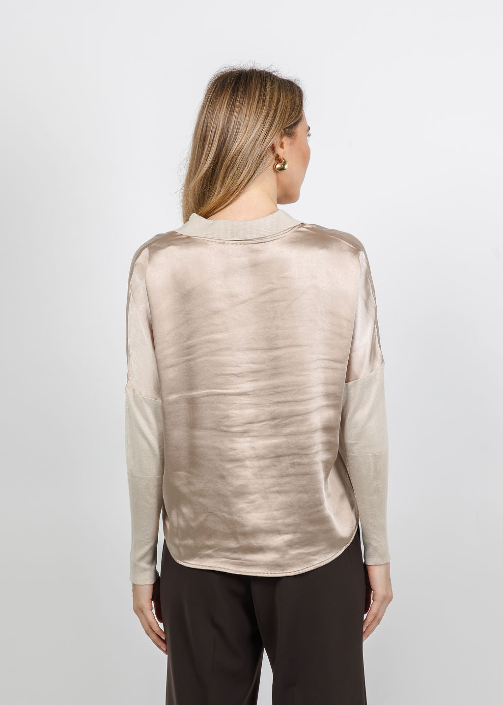 Melissa Nepton Tina Polo Top in Sand available at Barbara Katz