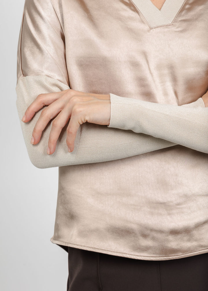 Melissa Nepton Tina Polo Top in Sand available at Barbara Katz