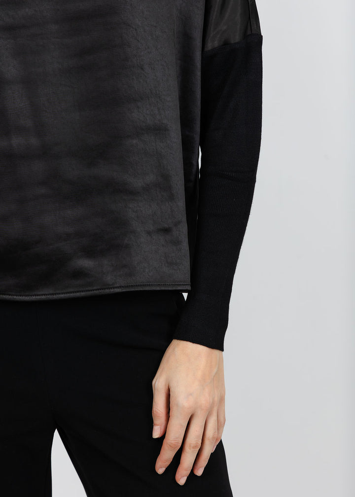 Melissa Nepton Tina Polo Top in Black available at Barbara Katz