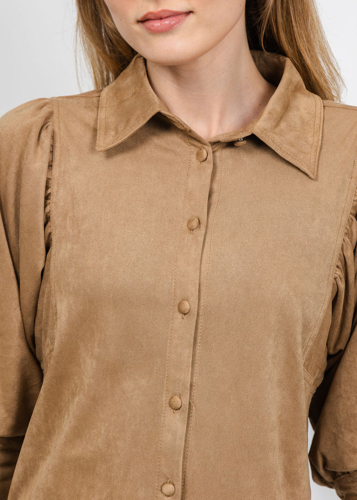 Melissa Nepton Yuna Blouse in Chamois available at Barbara Katz